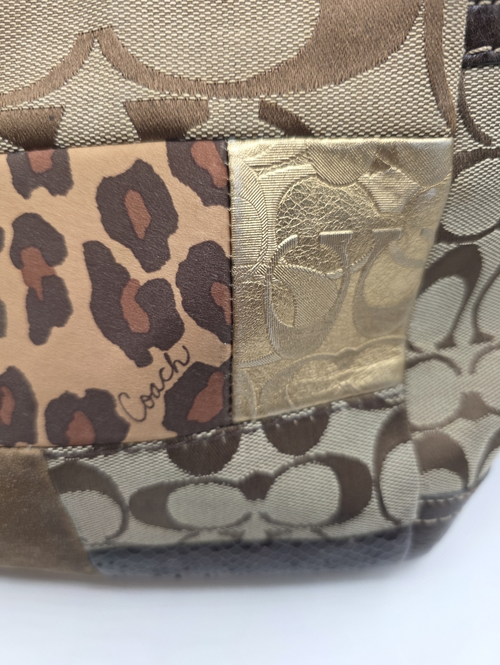 Vintage Coach Patchwork Shoulder Bag Y2K - Picture 10 of 16